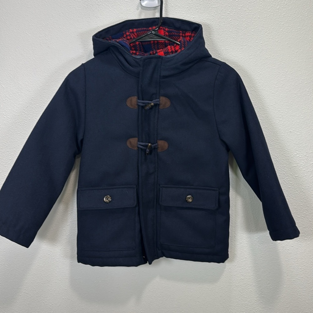 Carter's Blue Pea Coat with‎ Hood and Toggle Closures